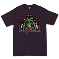 Plum Merry Christmas rainbow Premium Tee - CowhideDigitalArt
