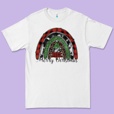 Merry Christmas Rainbow Premium Tee Designed By Cowhidedigitalart
