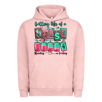 Pigment Salmon battery life of a nurse Urban Hoodie - RanaPortraitStore