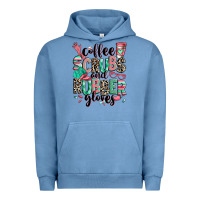 Pigment Pebble Blue coffee scrubs and rubber gloves Urban Hoodie - RanaPortraitStore