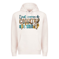 Pale Pink i just wanna do country Premium Hoodie - texasbilliewilder