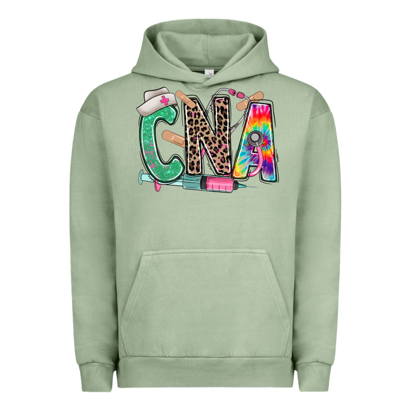 Cna Nurse Tie Dye Leopard Urban Hoodie by RanaPortraitStore | Teevron