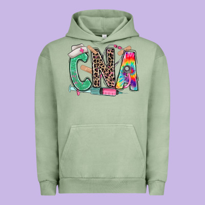 Urban Hoodie cna nurse tie dye leopard