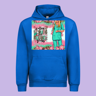 Urban Hoodie coffee scrubs rubber gloves nurse