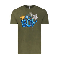 Vintage Olive Birthday Boy Balloon Vintage Tee - Artiststas