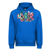 Cobalt floral nurse Urban Hoodie - RanaPortraitStore