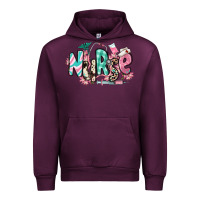 Mauve Wine floral nurse Urban Hoodie - RanaPortraitStore