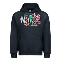 Navy floral nurse Urban Hoodie - RanaPortraitStore