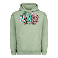 Pigment Oil Green floral nurse Urban Hoodie - RanaPortraitStore