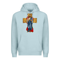 Blue Mist jesus christ cross Premium Hoodie - texasbilliewilder