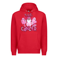 Red tackle cancer halloween ghosts american football Premium Hoodie - RanaPortraitStore