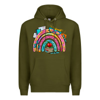 Army Green school rainbow Premium Hoodie - AdoDesignShop