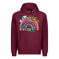 Burgundy school rainbow Premium Hoodie - AdoDesignShop