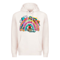 Pale Pink school rainbow Premium Hoodie - AdoDesignShop