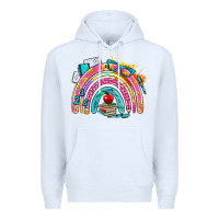 White school rainbow Premium Hoodie - AdoDesignShop