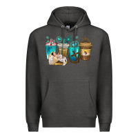 Charcoal Heather jesus coffee cups Premium Hoodie - texasbilliewilder