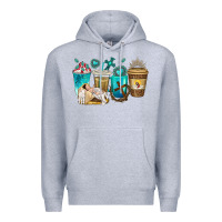 Heather Grey jesus coffee cups Premium Hoodie - texasbilliewilder