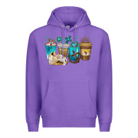 Purple jesus coffee cups Premium Hoodie - texasbilliewilder
