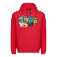 Red jesus coffee cups Premium Hoodie - texasbilliewilder