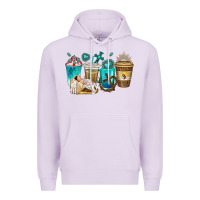 Lilac jesus coffee cups Premium Hoodie - texasbilliewilder