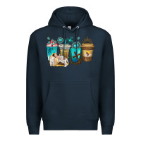 Navy jesus coffee cups Premium Hoodie - texasbilliewilder