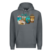 Rock jesus coffee cups Premium Hoodie - texasbilliewilder