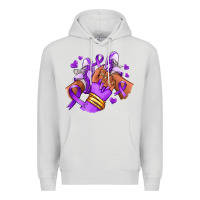 Dove Grey domestic violence afro girl sneakers Premium Hoodie - RanaPortraitStore