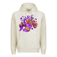 Oatmeal Heather domestic violence afro girl sneakers Premium Hoodie - RanaPortraitStore