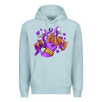 Blue Mist domestic violence afro girl sneakers Premium Hoodie - RanaPortraitStore