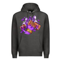 Charcoal Heather domestic violence afro girl sneakers Premium Hoodie - RanaPortraitStore