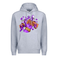 Heather Grey domestic violence afro girl sneakers Premium Hoodie - RanaPortraitStore