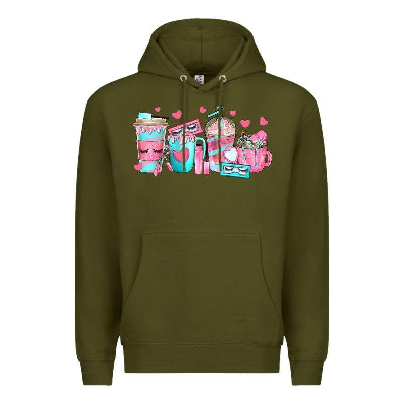 Lash Hustler Coffee Cups Premium Hoodie by texasbilliewilder | Teevron