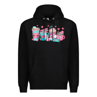 Black lash hustler coffee cups Premium Hoodie - texasbilliewilder