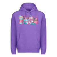 Purple lash hustler coffee cups Premium Hoodie - texasbilliewilder