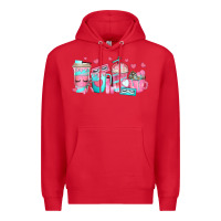 Red lash hustler coffee cups Premium Hoodie - texasbilliewilder