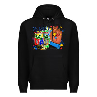 Black my child is non verbal but his dad aint afro hand Premium Hoodie - RanaPortraitStore