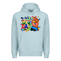 Blue Mist my child is non verbal but his dad aint afro hand Premium Hoodie - RanaPortraitStore