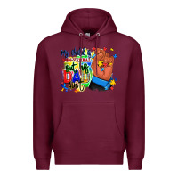 Burgundy my child is non verbal but his dad aint afro hand Premium Hoodie - RanaPortraitStore