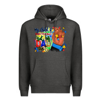 Charcoal Heather my child is non verbal but his dad aint afro hand Premium Hoodie - RanaPortraitStore