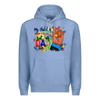 Colony Blue my child is non verbal but his dad aint afro hand Premium Hoodie - RanaPortraitStore