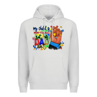 Dove Grey my child is non verbal but his dad aint afro hand Premium Hoodie - RanaPortraitStore