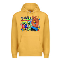 Mustard my child is non verbal but his dad aint afro hand Premium Hoodie - RanaPortraitStore
