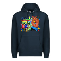 Navy my child is non verbal but his dad aint afro hand Premium Hoodie - RanaPortraitStore