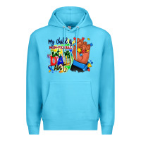 Ocean Blue my child is non verbal but his dad aint afro hand Premium Hoodie - RanaPortraitStore