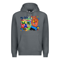 Rock my child is non verbal but his dad aint afro hand Premium Hoodie - RanaPortraitStore