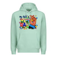 Seafoam my child is non verbal but his dad aint afro hand Premium Hoodie - RanaPortraitStore