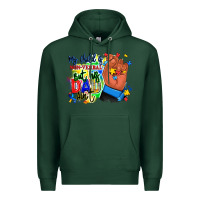 Sports Green my child is non verbal but his dad aint afro hand Premium Hoodie - RanaPortraitStore