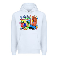 White my child is non verbal but his dad aint afro hand Premium Hoodie - RanaPortraitStore