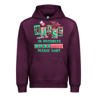 Mauve Wine nurse in progress please wait Urban Hoodie - RanaPortraitStore