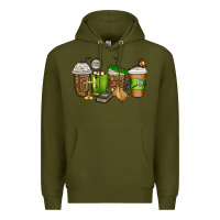 Army Green lawyer coffee cups Premium Hoodie - texasbilliewilder